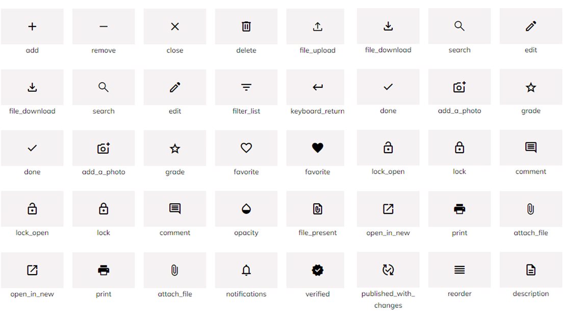 Font-ikoner fra Google Material Design