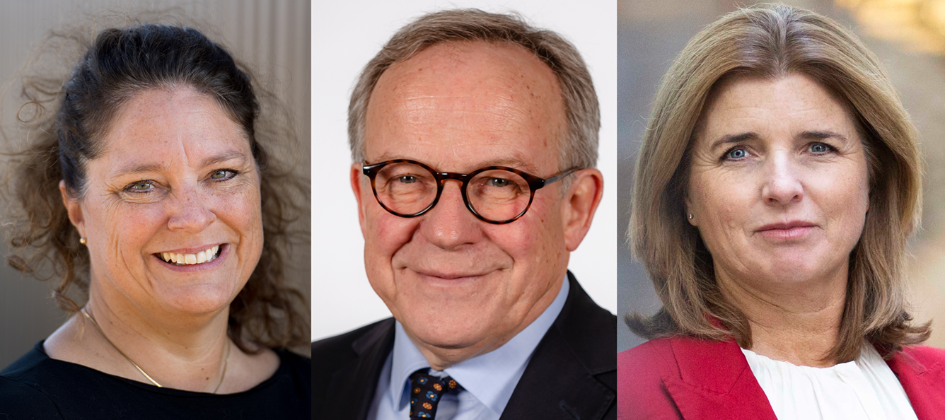 Eiendomsdirektør Hannah Cook i Kartverket, Lars Peder Brekk, direktør for Brønnøysundregistrene og skattedirektør Nina Schanke Funnemark. Foto: Morten Brun, Brønnøysundregistrene og Skatteetaten
