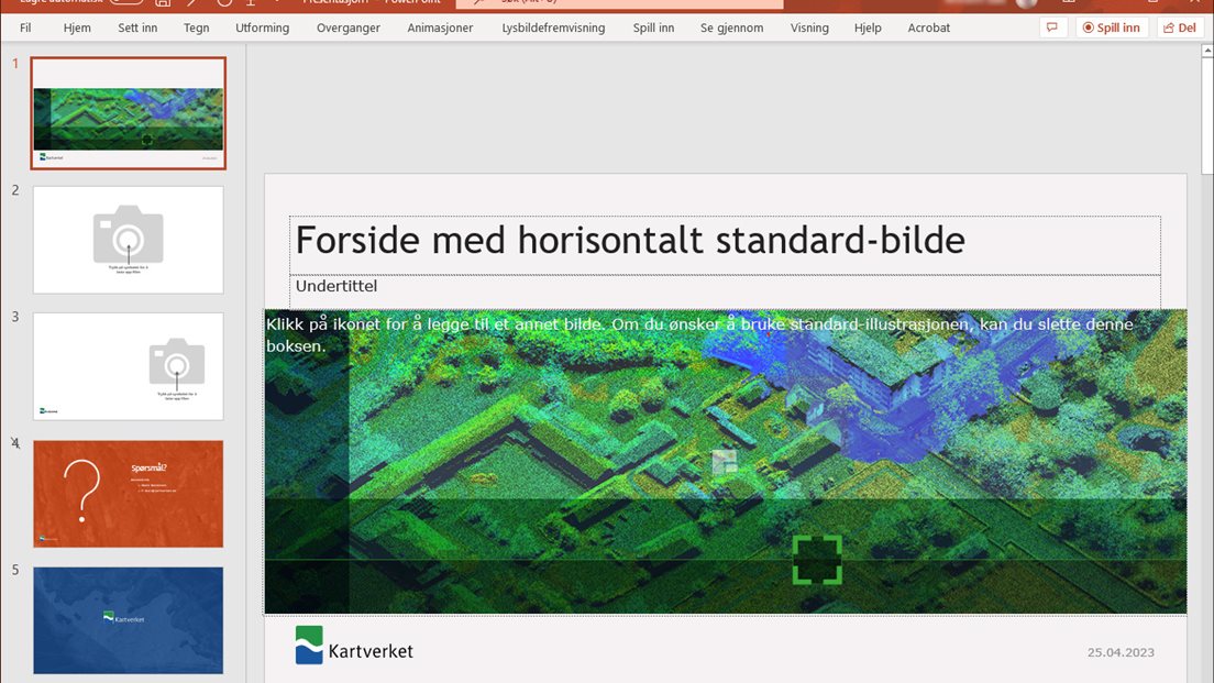 Skjermdump av Power-Point mal
