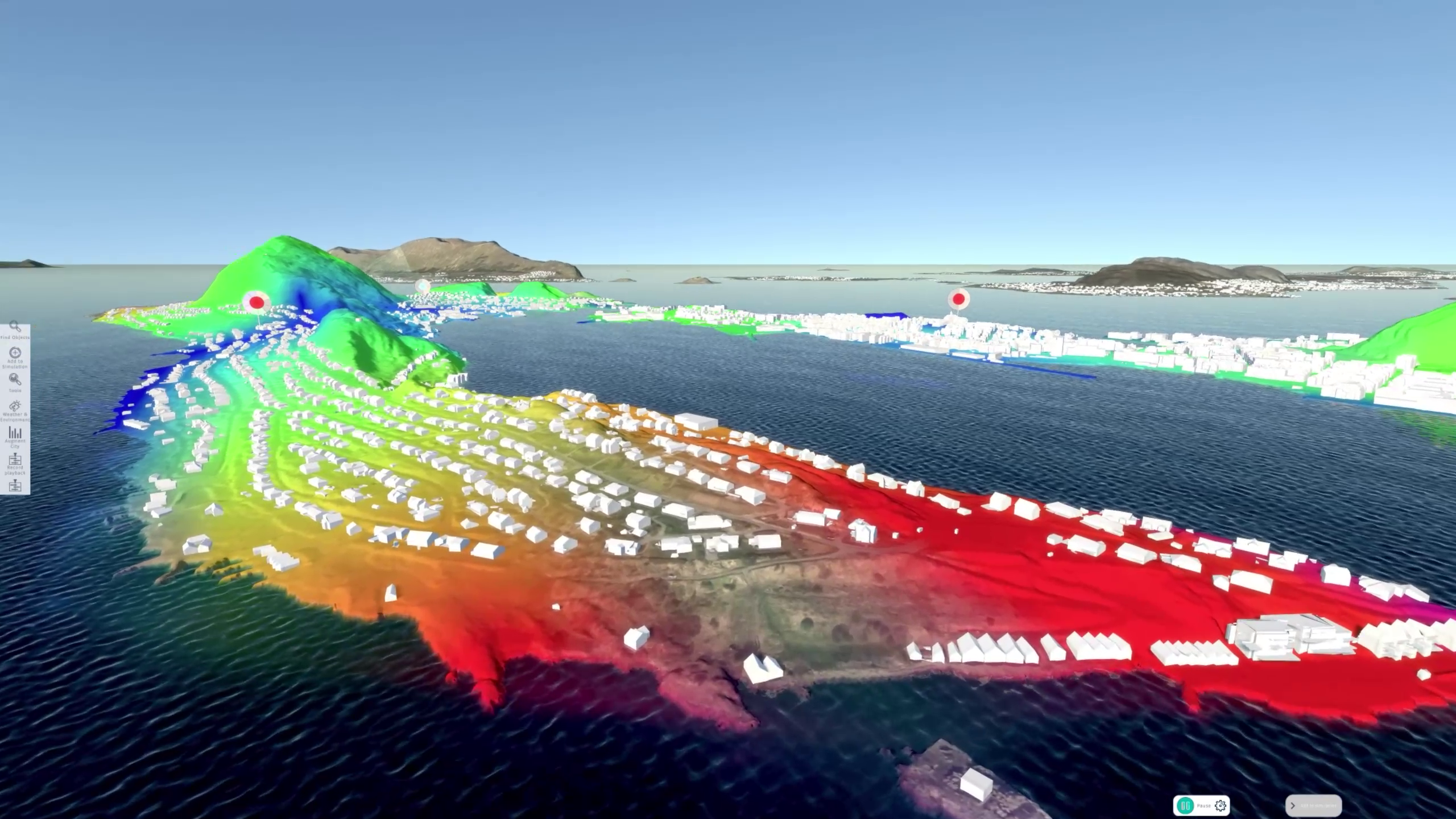 Illustrasjon 3D-modell av Ålesund by