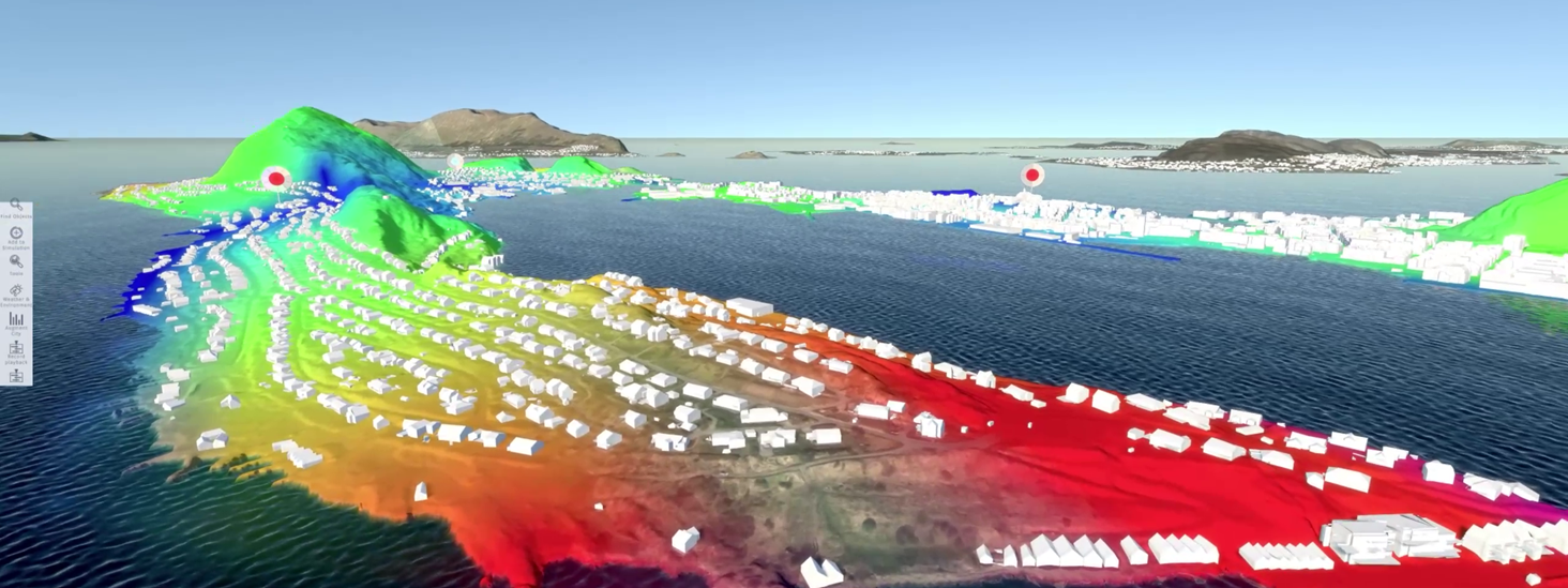 Illustrasjon 3D-modell av Ålesund by