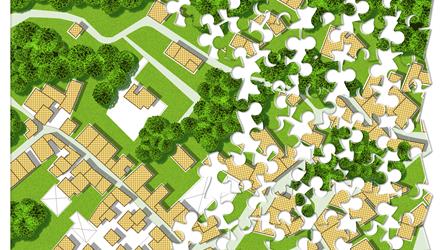 AI-generert bilde av kart med eiendommer