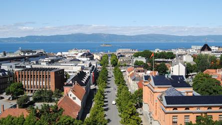 Dronefoto av Trondheim, foto Adobe Stock