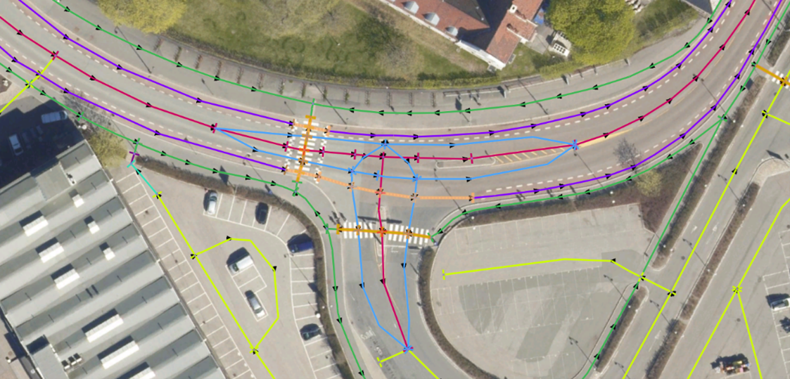 Figur som viser eksempel p&aring; sykkelnett