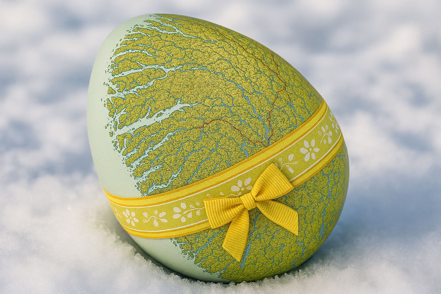 Et p&aring;skeegg med Norgeskart. Bilde er laga med kunstig intelligens.