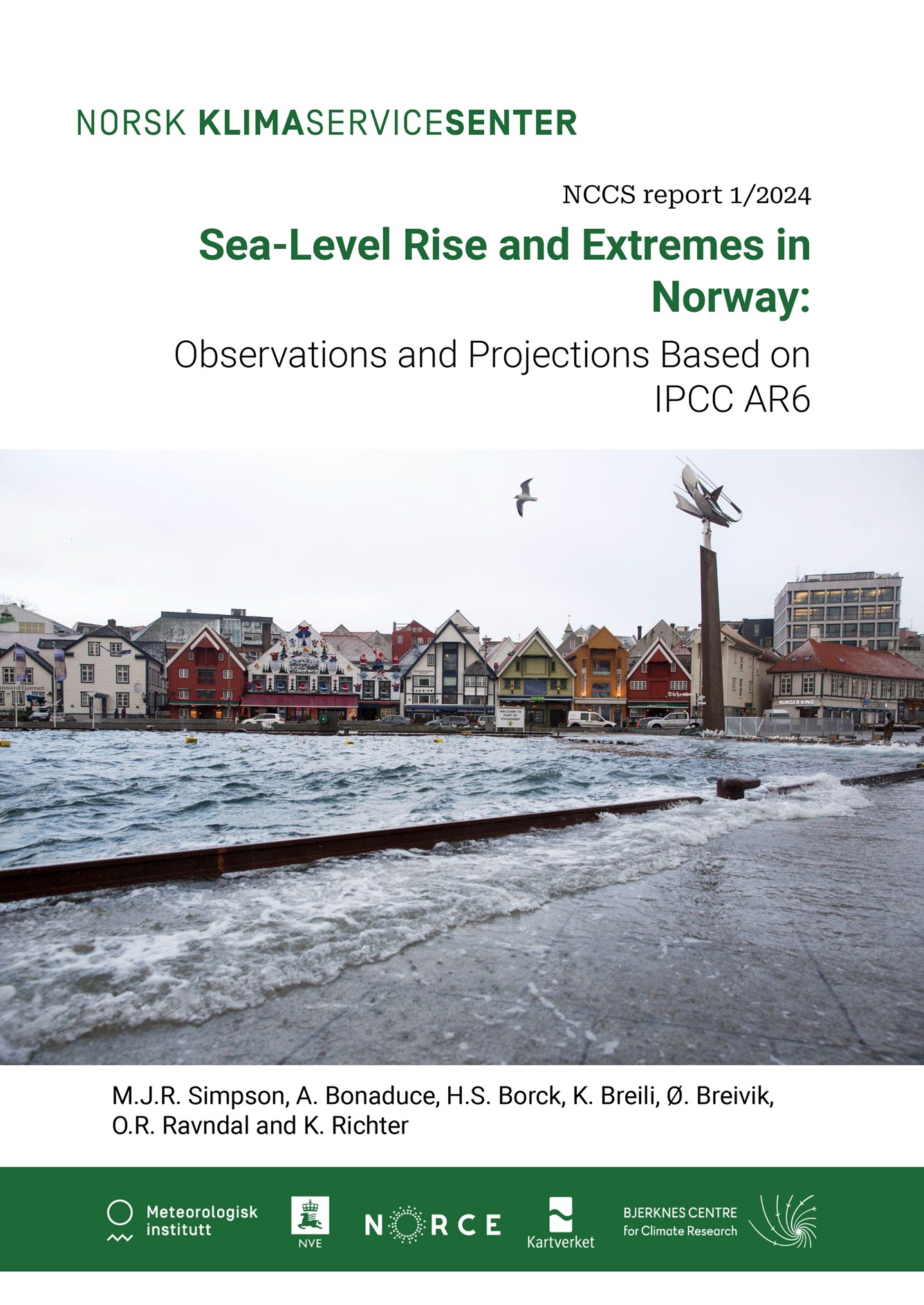 Forsiden til rapporten ea-Level Rise and Extremes in Norway, utgitt i april 2024. Faksimile.